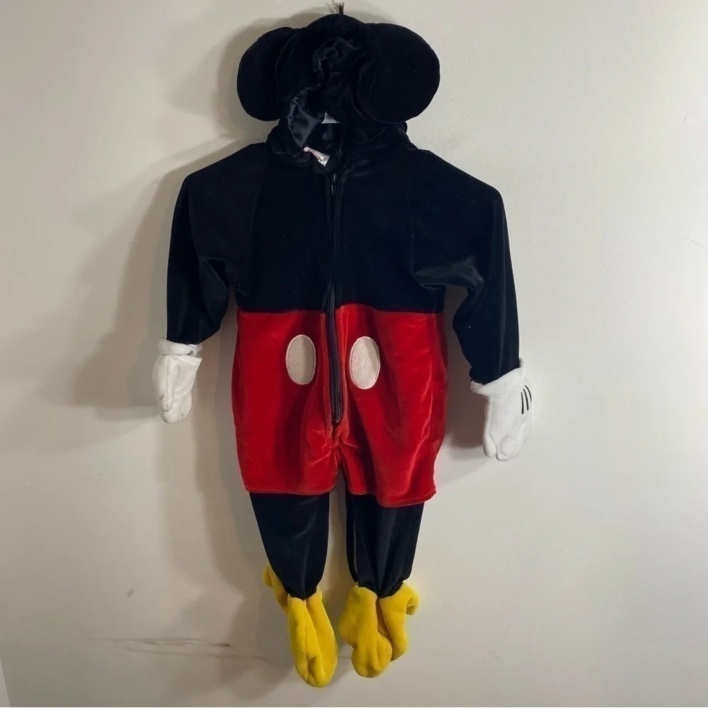 Disney Mickey Mouse Bodysuit Costume 18-24 mos Store Vintage Black Red Halloween - Picture 2 of 9